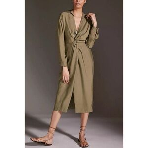 ANTHROPOLOGIE Twist-Front Midi Dress